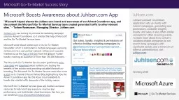 Microsoft Boosts Awareness about Juhlsen.com App