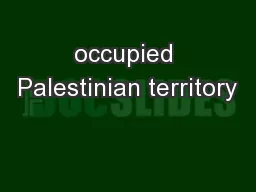 occupied Palestinian territory