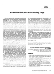 Case Report A case of losartaninduced dry irritating