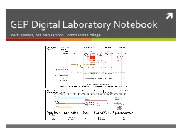 GEP Digital Laboratory Notebook