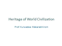 Heritage of World Civilization