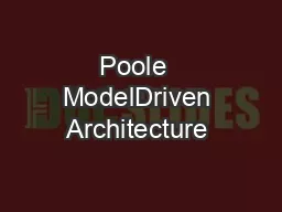 Poole  ModelDriven Architecture 