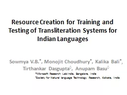 Resource Creation for Training and Testing of Transliterati