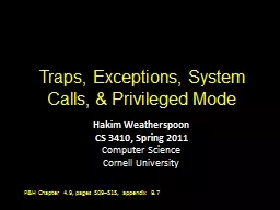 Traps, Exceptions, System Calls, & Privileged Mode
