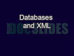 Databases and XML