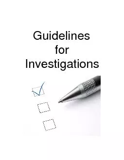 Guidelines  for Investigations