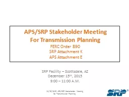 APS/SRP Stakeholder Meeting