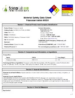 Material Safety Data SheetPotassium Iodide MSDS