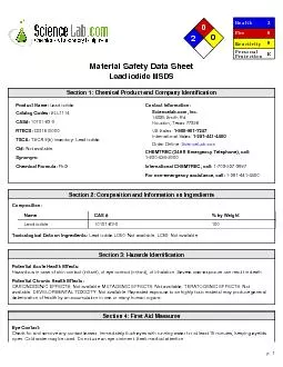 Material Safety Data SheetLead iodide MSDS