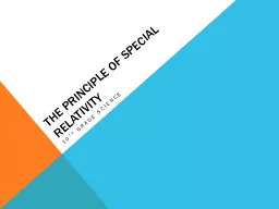 The principle of special relativity