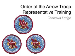 Order of the Arrow Troop Representative Training