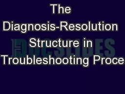 The Diagnosis-Resolution Structure in Troubleshooting Proce