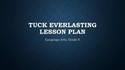 Tuck Everlasting Lesson Plan