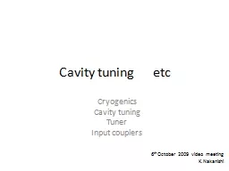 Cavity tuning      etc