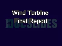 Wind Turbine Final Report