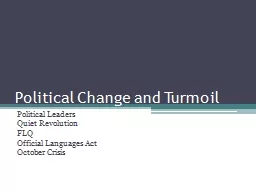Political Change and Turmoil