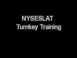 NYSESLAT Turnkey Training