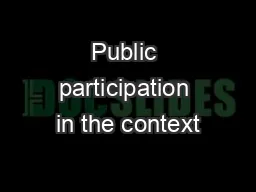 Public participation in the context