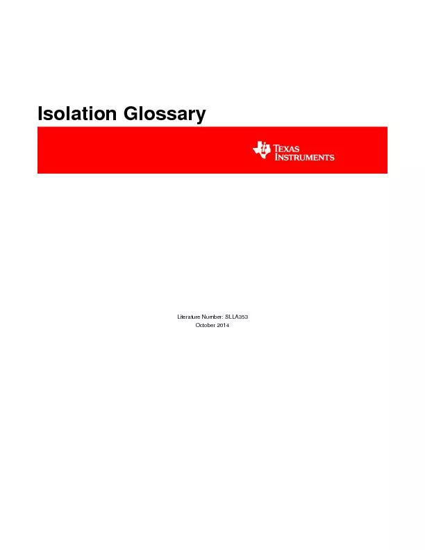 IsolationGlossary