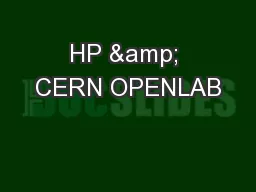 HP & CERN OPENLAB