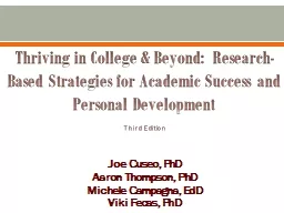Thriving in College & Beyond:  Research-Based Strategie
