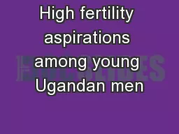 High fertility aspirations among young Ugandan men