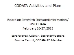 CODATA Activities and