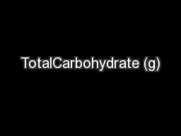 TotalCarbohydrate (g)
