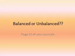 Balanced or Unbalanced??