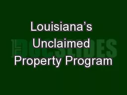 Louisiana’s Unclaimed Property Program