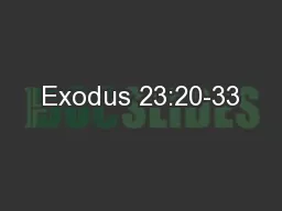 Exodus 23:20-33