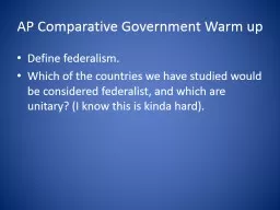 AP Comparative Government Warm up