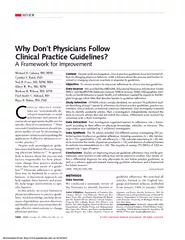 REVIEW Why Dont Physicians Follow Clinical Practice Gu