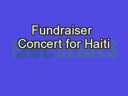 Fundraiser Concert for Haiti
