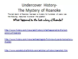 Undercover History-
