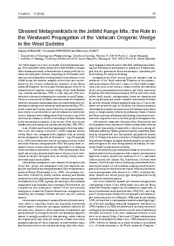 GeoLinesthe Westward Propagation of the Variscan Orogenic Wedge
...