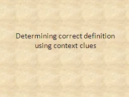 Determining correct definition using context clues