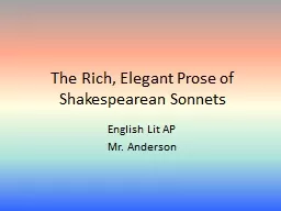 The Rich, Elegant Prose of Shakespearean Sonnets