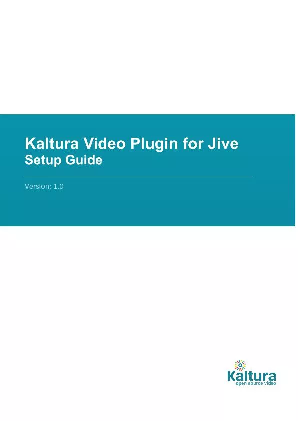 Kaltura Video Plugin for Jive
