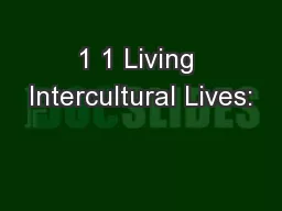 1 1 Living Intercultural Lives: