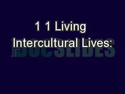 1 1 Living Intercultural Lives: