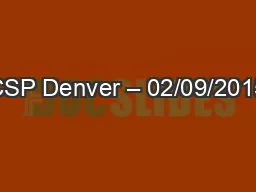CSP Denver – 02/09/2015