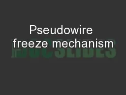 Pseudowire freeze mechanism