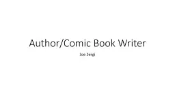 Author/Comic Book Writer