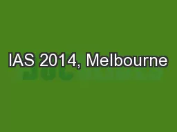 IAS 2014, Melbourne