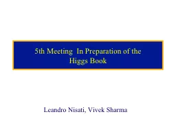 5th Meeting  In Preparation of the