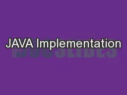 JAVA Implementation