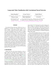 Largescale Video Classication with Convolutional Neura