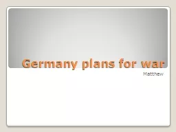Germany plans for war