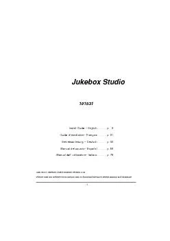 Jukebox 100661   Install Guide – English .......... p.   2  Guid